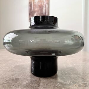 Modern Contemporary Art Deco Hand Blown Glass Large Round Bubble Vase 12x8 1/4”